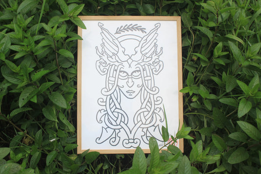 Affiche "Eir – Déesse de la Guérison" | Pièce Unique d'Art Nordique par Scarlet Wolf - ScarletWolf