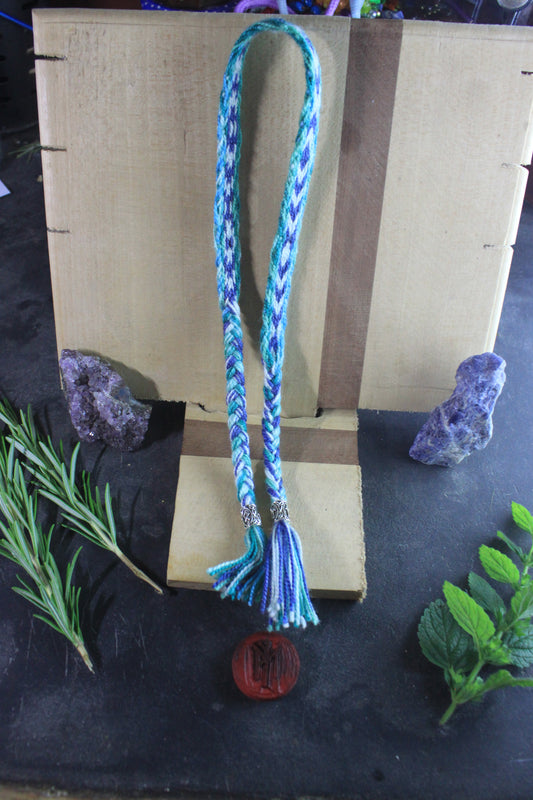 Long Njörd Bracelet - Woven Prosperity Talisman with Cards